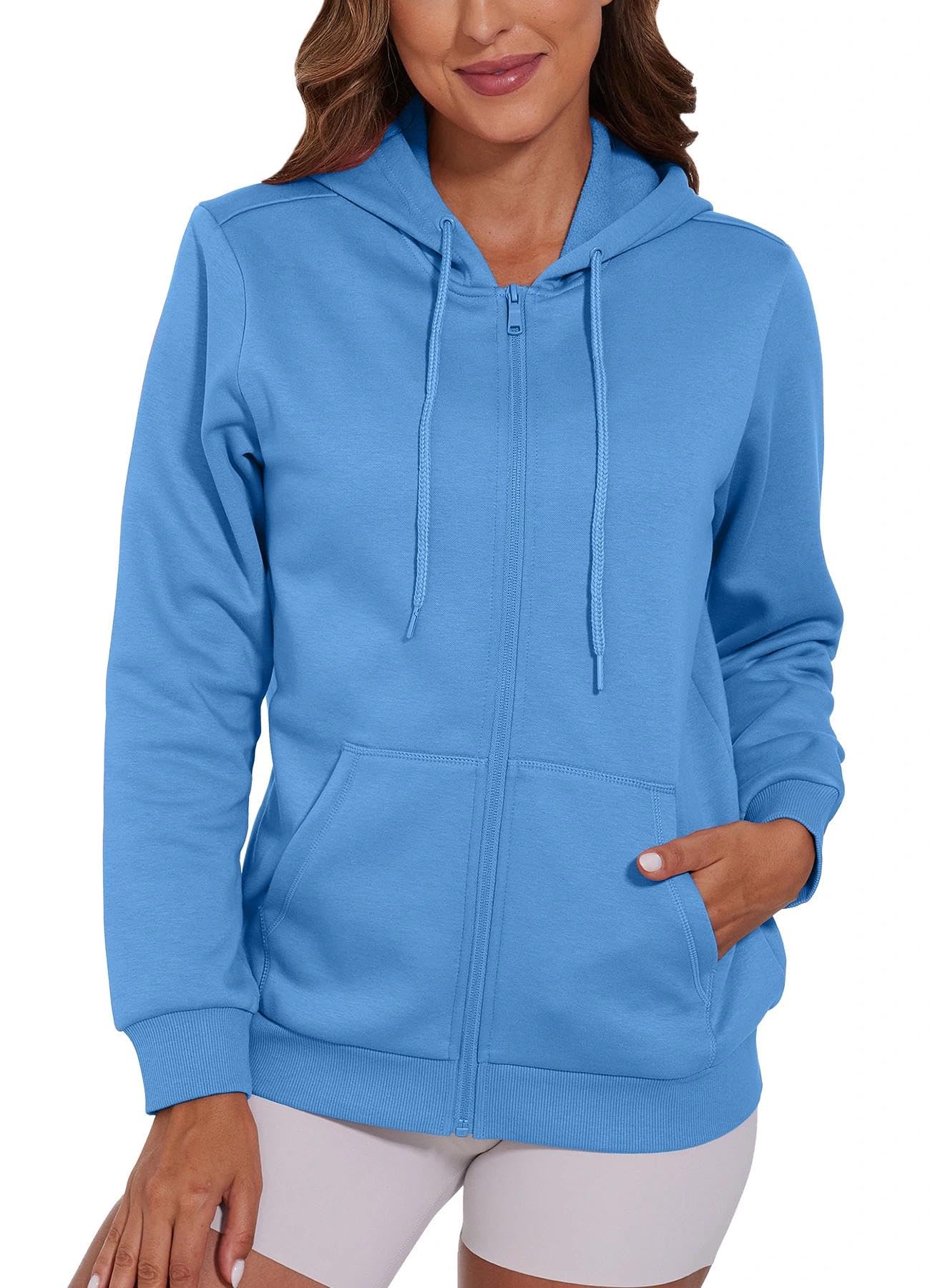 SMENG Womens Zip Up Hoodies Long Sleeve Fit Hooded Sweatshirts 2025 Casual Lightweight Jacket