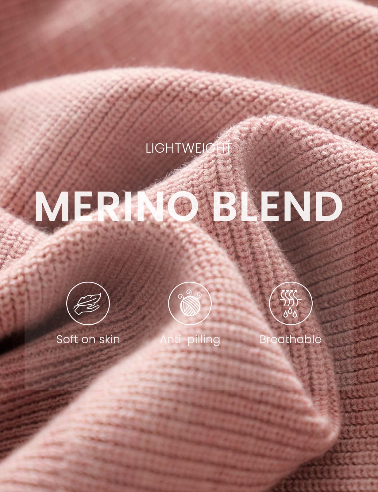 Women's Merino Wool Blend Hoodies 2025 Fall Winter Crewneck Sweatshirt Long Sleeve Knitted Sweater with Drawstring