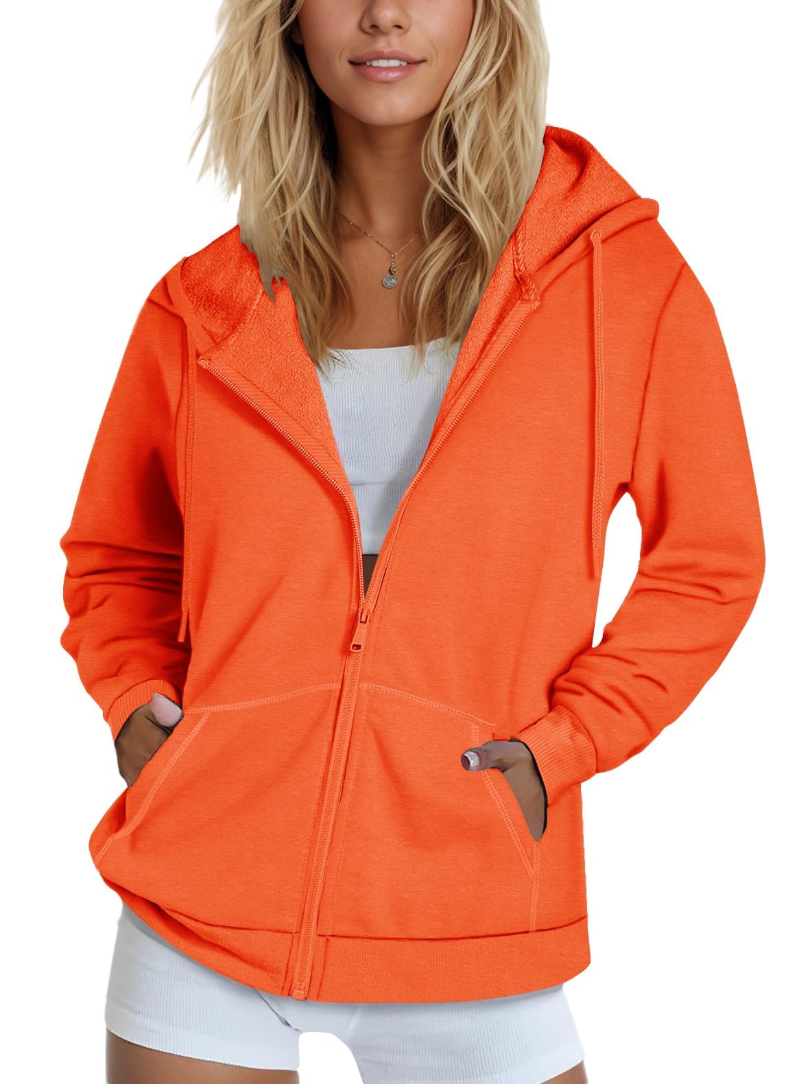 SMENG Womens Zip Up Hoodies Long Sleeve Fit Hooded Sweatshirts 2025 Casual Lightweight Jacket