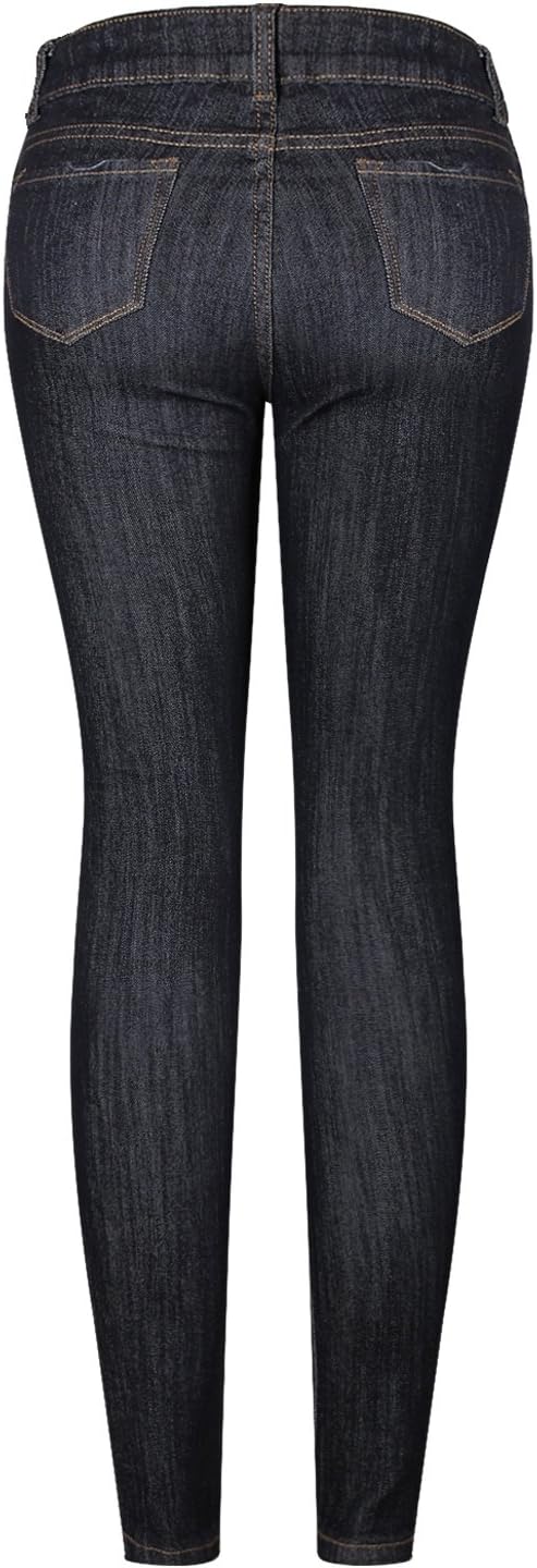2LUV Women's Stretchy 5 Pocket Destroyed Dark Denim Skinny Jeans Back to School Junior Clothing TWy9Qd Apparel Dark Denim 15