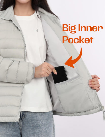 Orolay Women's Lightweight Packable Down Jacket Quilted Puffer Coat with Stand Collar