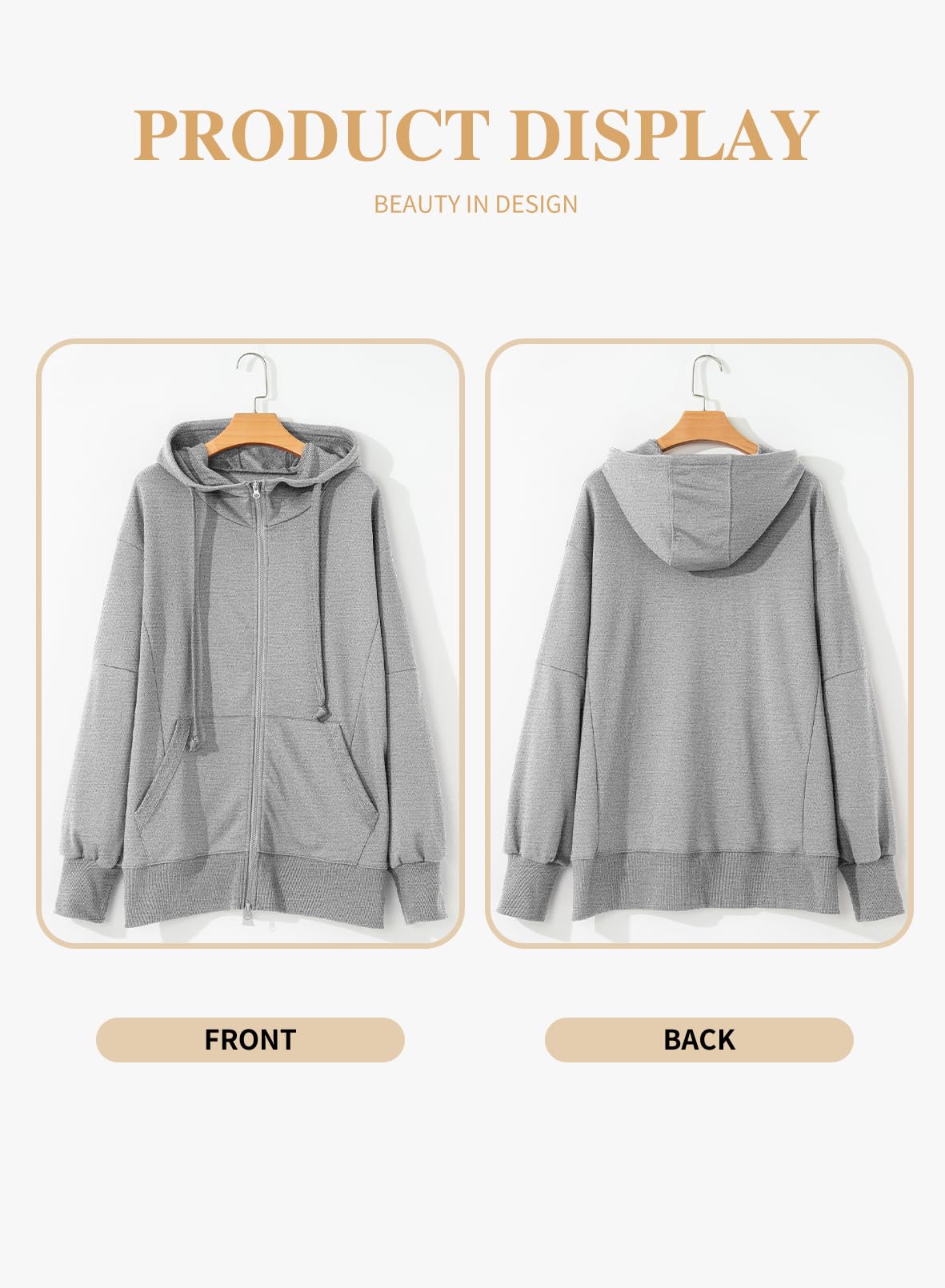 Eytino Women Plus Size Sweatshirts Long Sleeve Zip Up Oversized Casual Hoodies Jackets 2025 Fashion Fall Outfits(1X-5X)