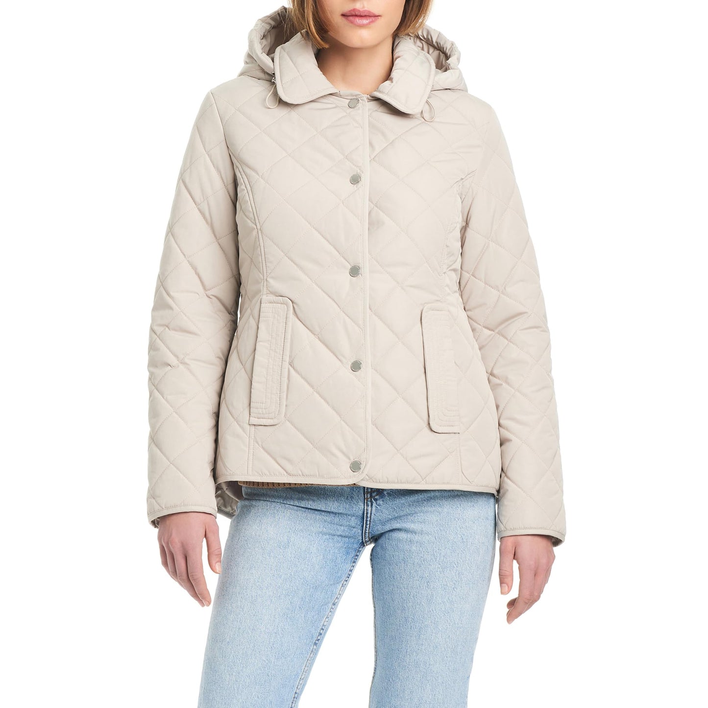 Jones New York Women's Ladies Lightweight Quilted Jacket with a Hood