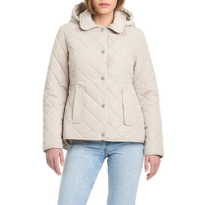 Jones New York Women's Ladies Lightweight Quilted Jacket with a Hood