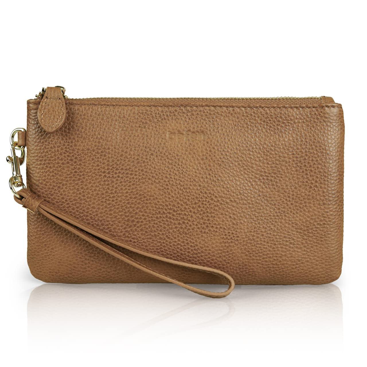 befen Genuine Leather Wristlet Clutch RFID Blocking Bag Cell Phone Wallet Purse Wristlet Wallet Purses and Handbags for Women