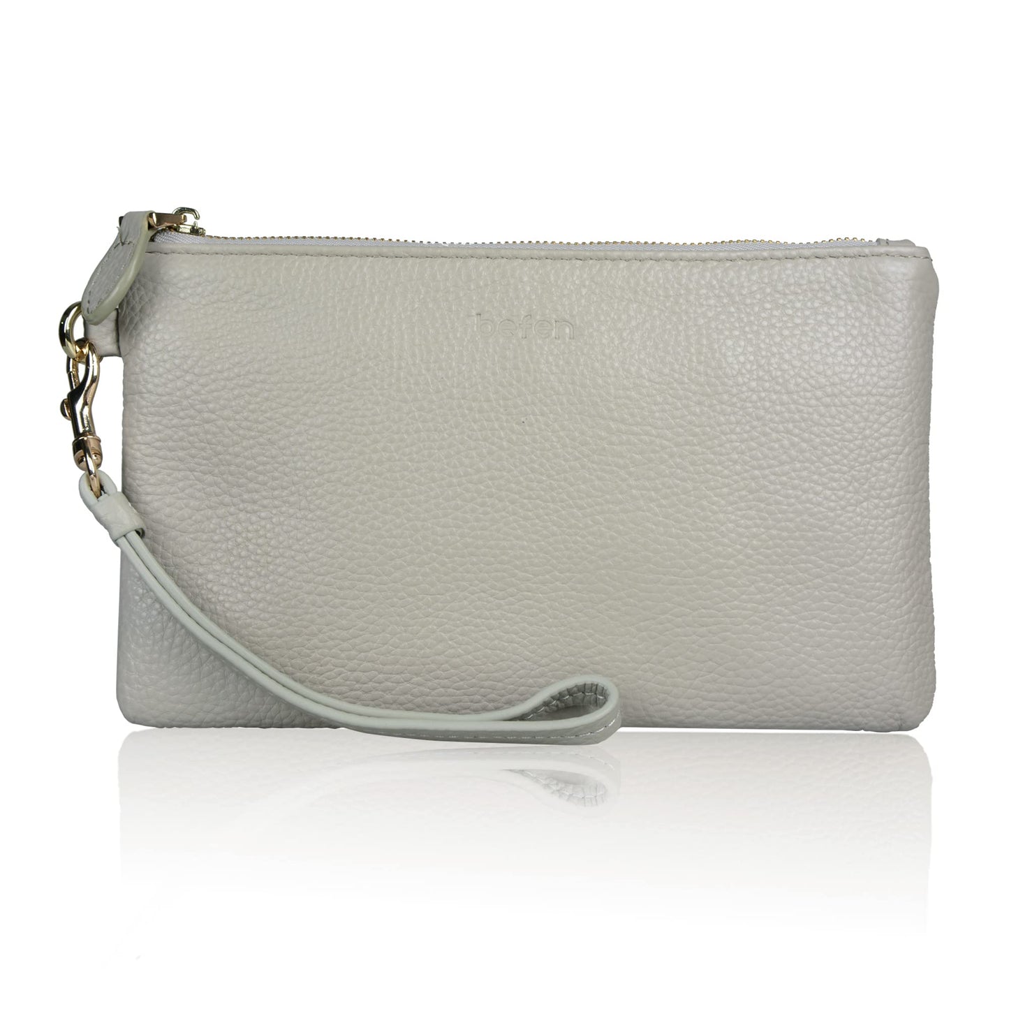 befen Genuine Leather Wristlet Clutch RFID Blocking Bag Cell Phone Wallet Purse Wristlet Wallet Purses and Handbags for Women