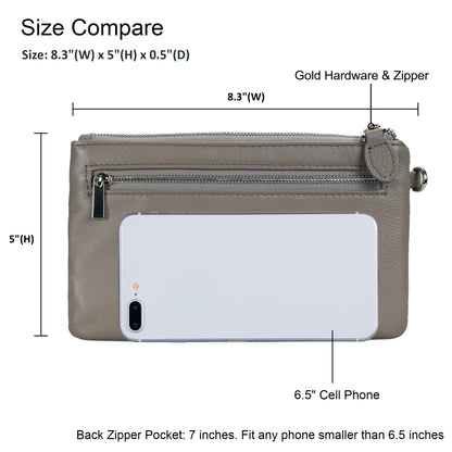 befen Genuine Leather Wristlet Clutch RFID Blocking Bag Cell Phone Wallet Purse Wristlet Wallet Purses and Handbags for Women