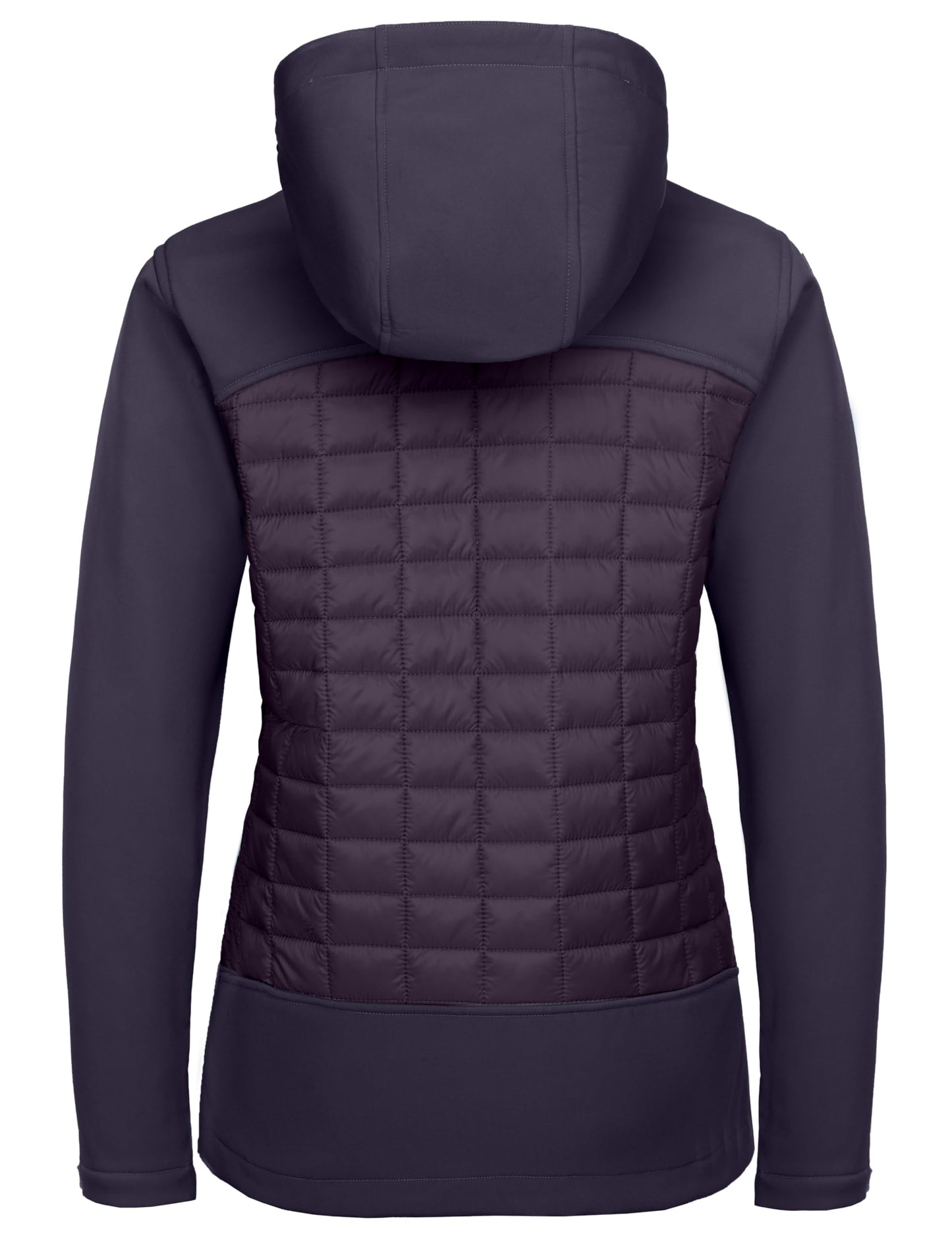 Little Donkey Andy Women's Lightweight Insulated Hybrid Jacket for Hiking Running Ski Thermal Warm with Removable Hood