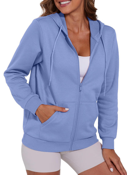 SMENG Womens Zip Up Hoodies Long Sleeve Fit Hooded Sweatshirts 2025 Casual Lightweight Jacket