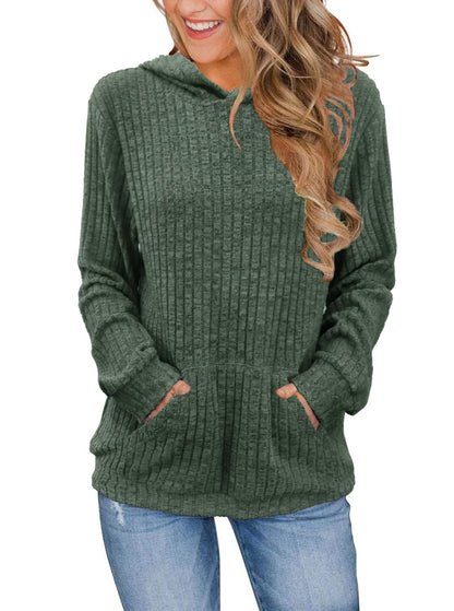 Womens Long Sleeve Shirts Kangaroo Pocket Fashion Hoodies Fall Pullover Sweatshirts