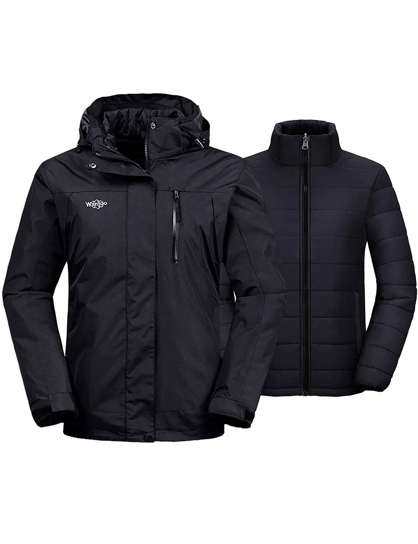 wantdo Women's 3 in 1 Waterproof Ski Jacket Windproof Winter Snow Coat Snowboarding Jackets Warm Raincoat