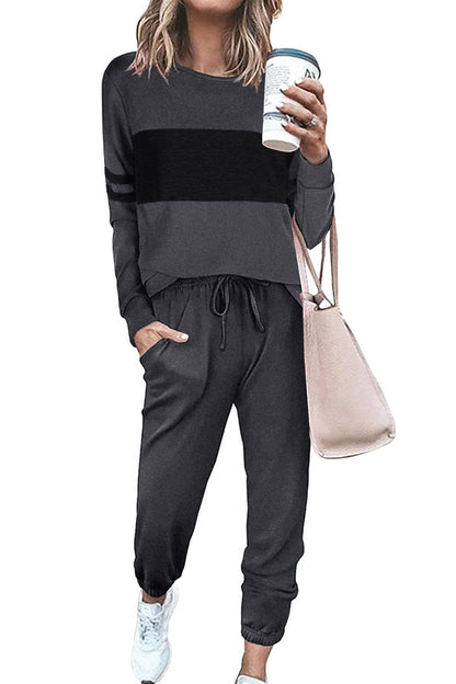 PRETTYGARDEN Womens 2 Piece Sets 2025 Long Sleeve Tops High Waisted Sweatpants Lounge Set Fall Fashion Travel Outfits