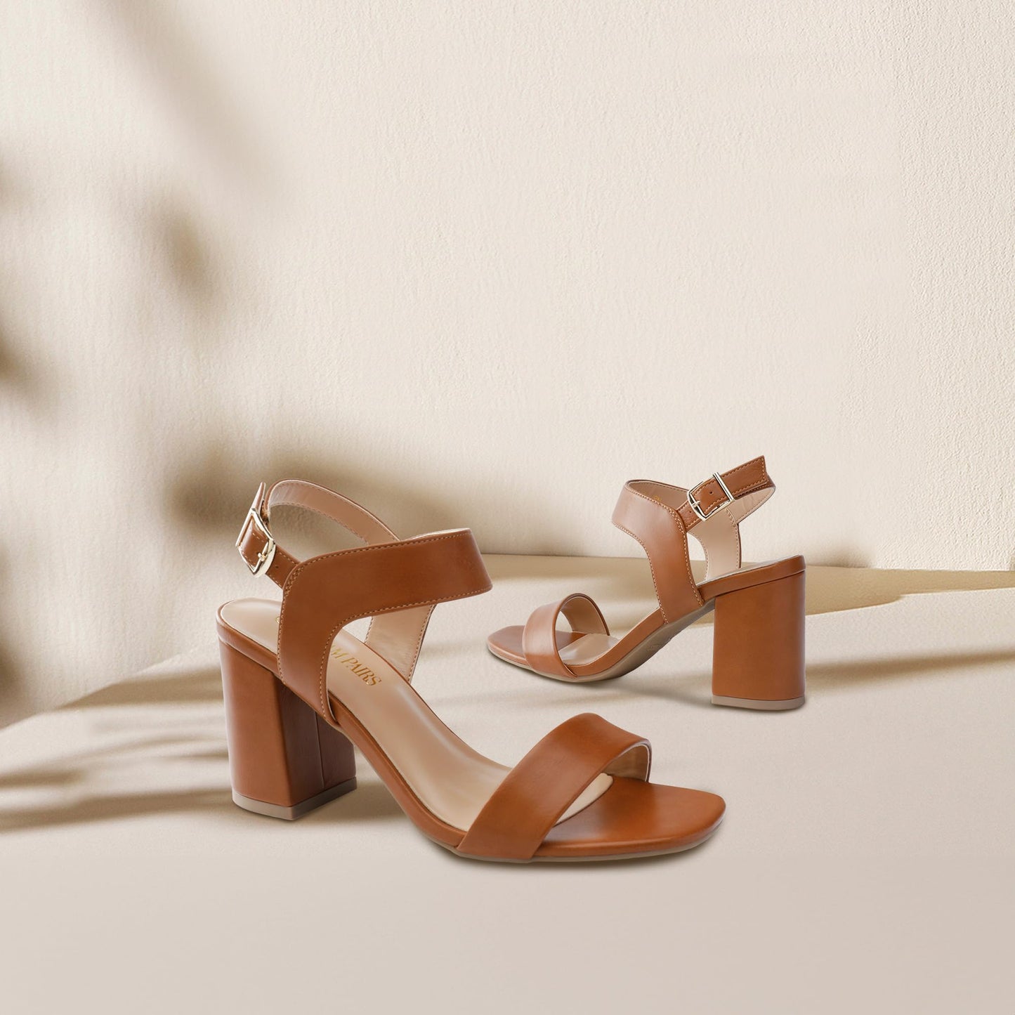 DREAM PAIRS Women's High Chunky Heels Square Toe Block Ankle Strap Dress Comfort Sandals