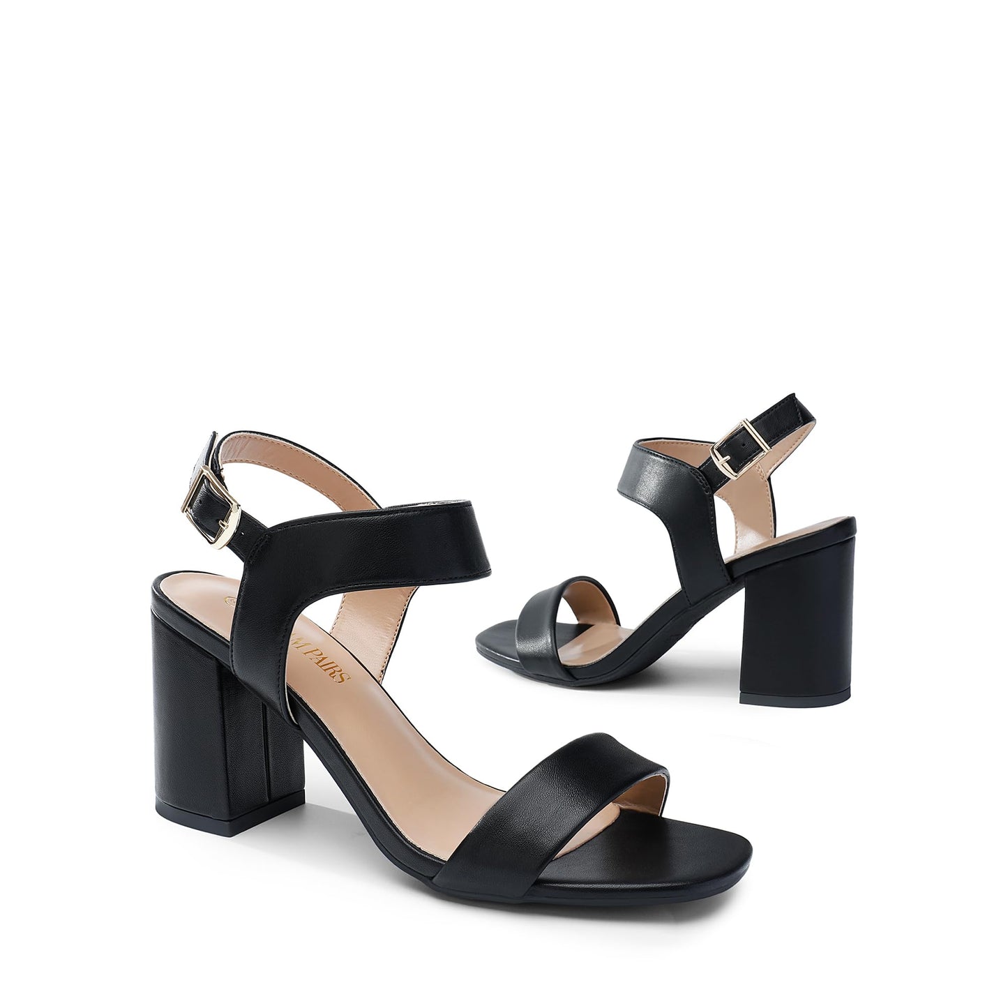 DREAM PAIRS Women's High Chunky Heels Square Toe Block Ankle Strap Dress Comfort Sandals