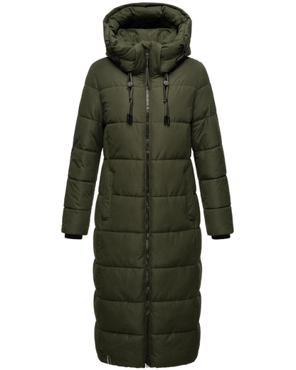 Long Fall & Winter Coat for Women | Detachable Hood | Quilted Women’s Calf-Length Jacket | Nadeshikoo XVI XS-5XL