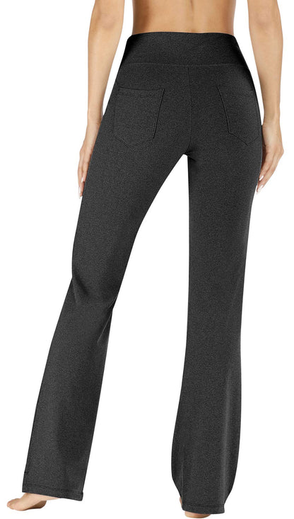 IUGA Yoga Pants Women Wide Leg High Waist Bootcut Workout Flare Leggings Tummy Control Work Dress Pants Women 4 Pockets
