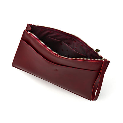 Wristlet for Women and Men, Full-Grain Leather Clutch with Zip Closure & RFID Blocking