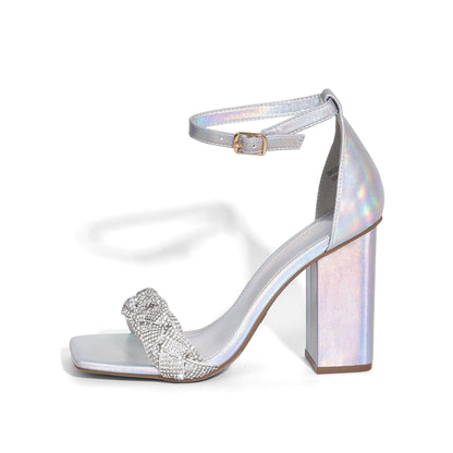 DREAM PAIRS Women's Heels for Women Braided Open Toe Ankle Strap High Block Chunky Heel Sandals Party Wedding Dress Pumps Shoes