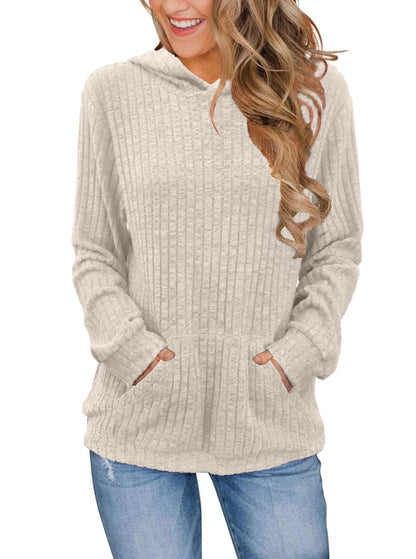 Womens Long Sleeve Shirts Kangaroo Pocket Fashion Hoodies Fall Pullover Sweatshirts