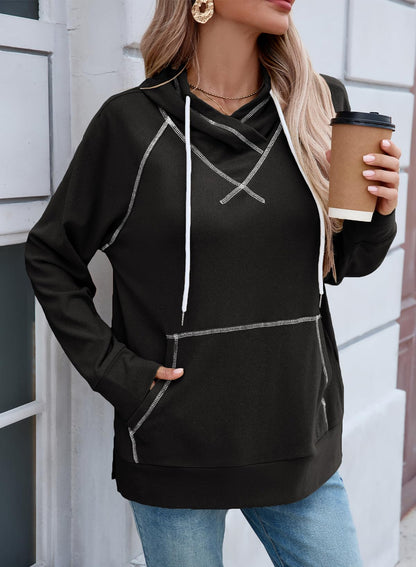 SHEWIN Womens Hoodies Drawstring Hooded Sweatshirt Pullover Long Sleeve Tops Womens Fall Fashion 2025