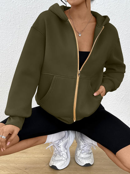 Trendy Queen Womens Zip Up Hoodies Fall Fashion Sweatshirt 2025 Clothes Y2K Cropped Jackets Cute Winter Outfits
