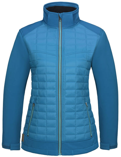 Little Donkey Andy Women's Lightweight Insulated Hybrid Jacket for Hiking Running Ski Thermal Warm with Removable Hood