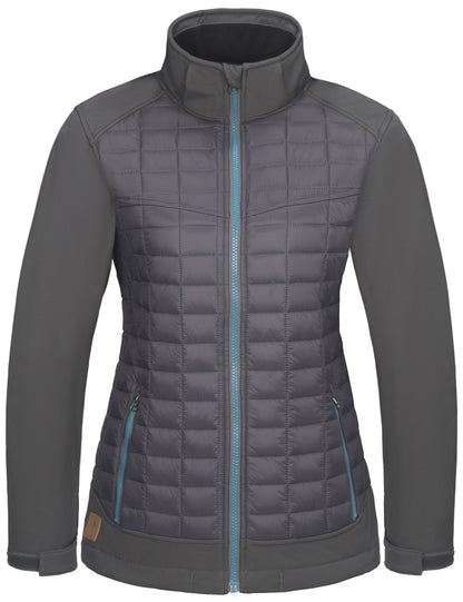 Little Donkey Andy Women's Lightweight Insulated Hybrid Jacket for Hiking Running Ski Thermal Warm with Removable Hood