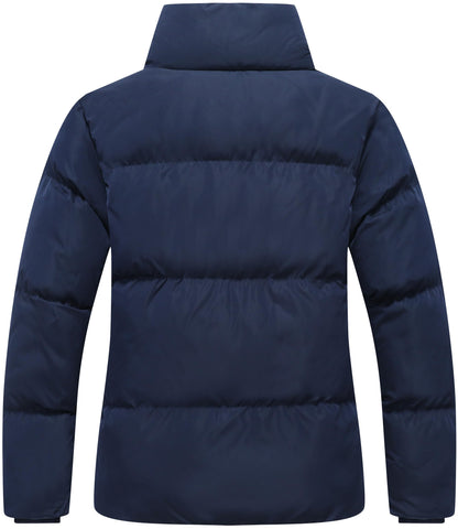 GIMECEN Women's Winter Coat Full-Zip Down Jacket Waterproof Puffer Coat Warm Parkas Long Sleeve Outerwear