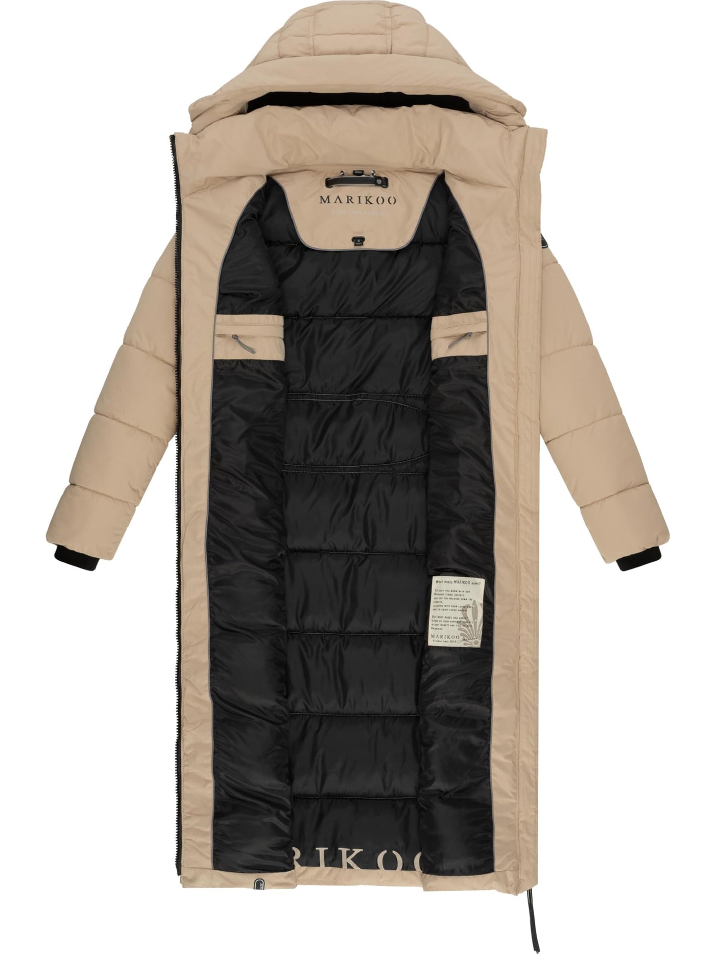 Long Fall & Winter Coat for Women | Detachable Hood | Quilted Women’s Calf-Length Jacket | Nadeshikoo XVI XS-5XL