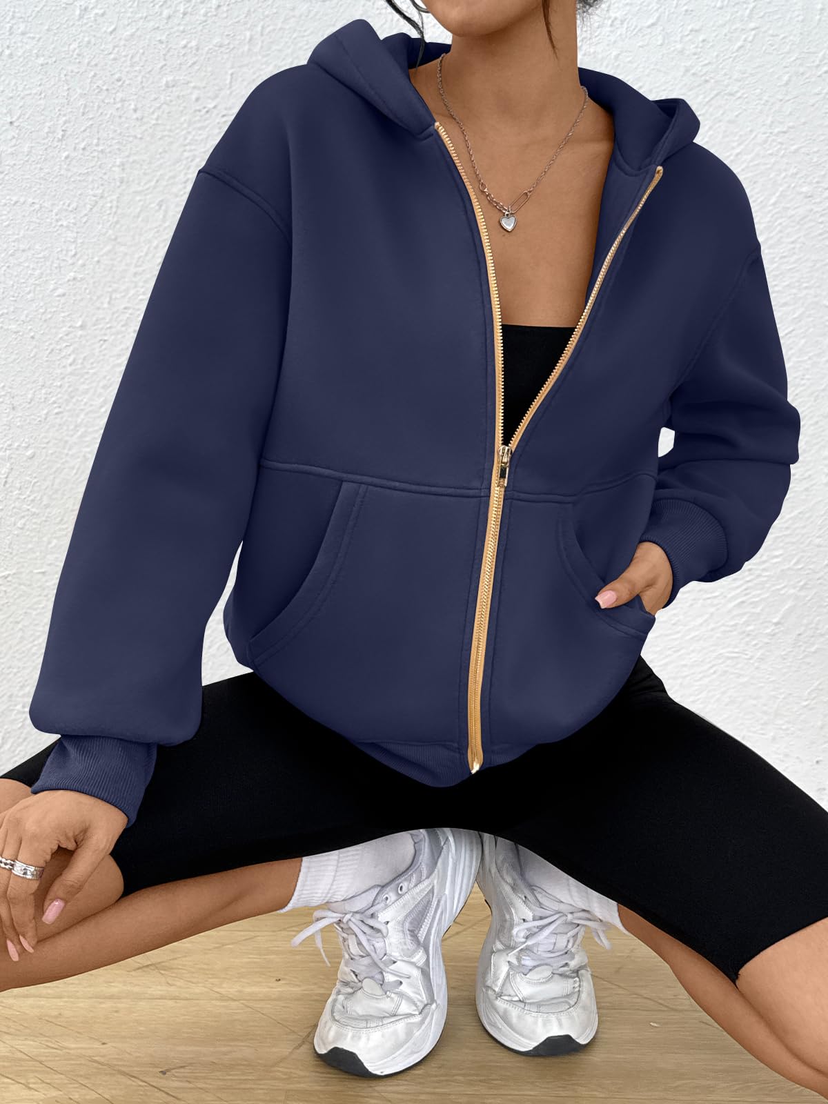 Trendy Queen Womens Zip Up Hoodies Fall Fashion Sweatshirt 2025 Clothes Y2K Cropped Jackets Cute Winter Outfits