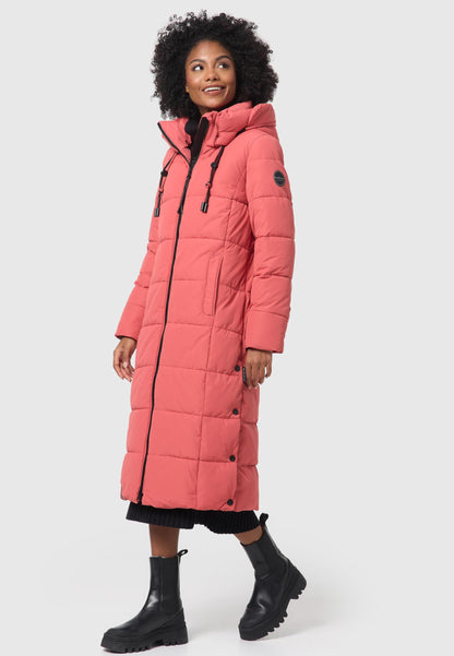Long Fall & Winter Coat for Women | Detachable Hood | Quilted Women’s Calf-Length Jacket | Nadeshikoo XVI XS-5XL