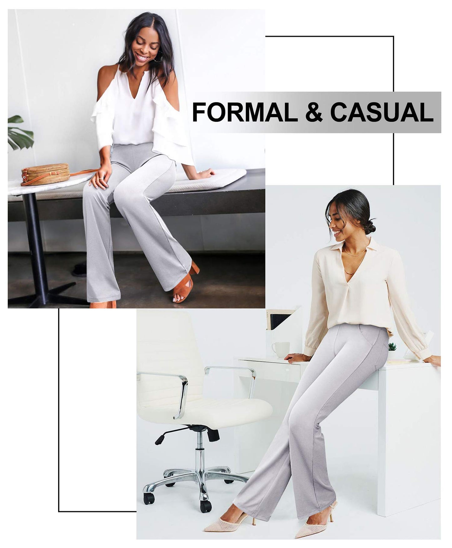 IUGA Yoga Pants Women Wide Leg High Waist Bootcut Workout Flare Leggings Tummy Control Work Dress Pants Women 4 Pockets