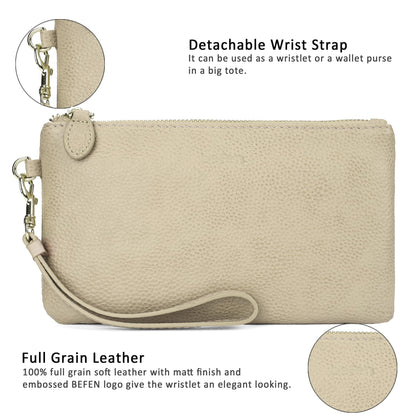 befen Genuine Leather Wristlet Clutch RFID Blocking Bag Cell Phone Wallet Purse Wristlet Wallet Purses and Handbags for Women