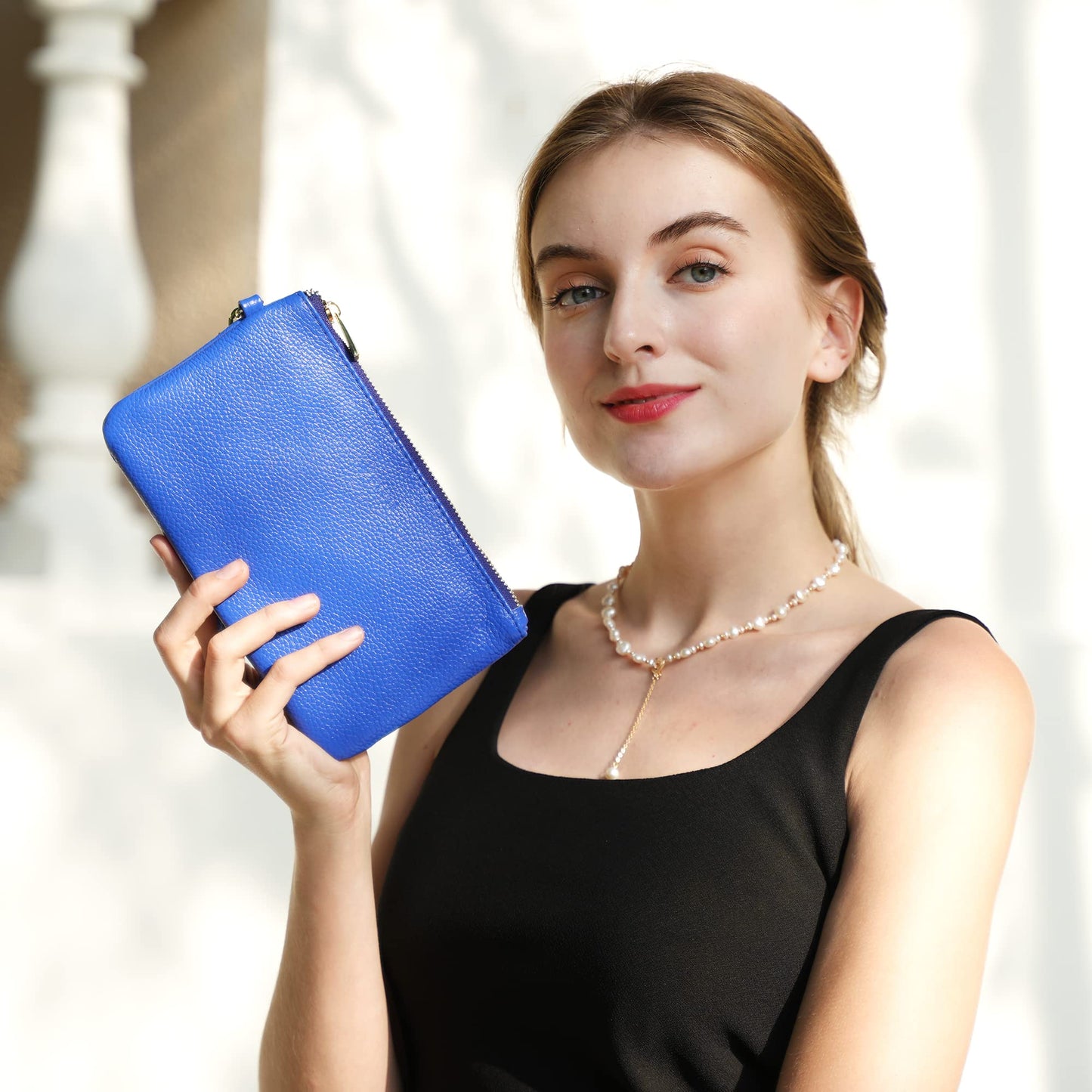befen Genuine Leather Wristlet Clutch RFID Blocking Bag Cell Phone Wallet Purse Wristlet Wallet Purses and Handbags for Women