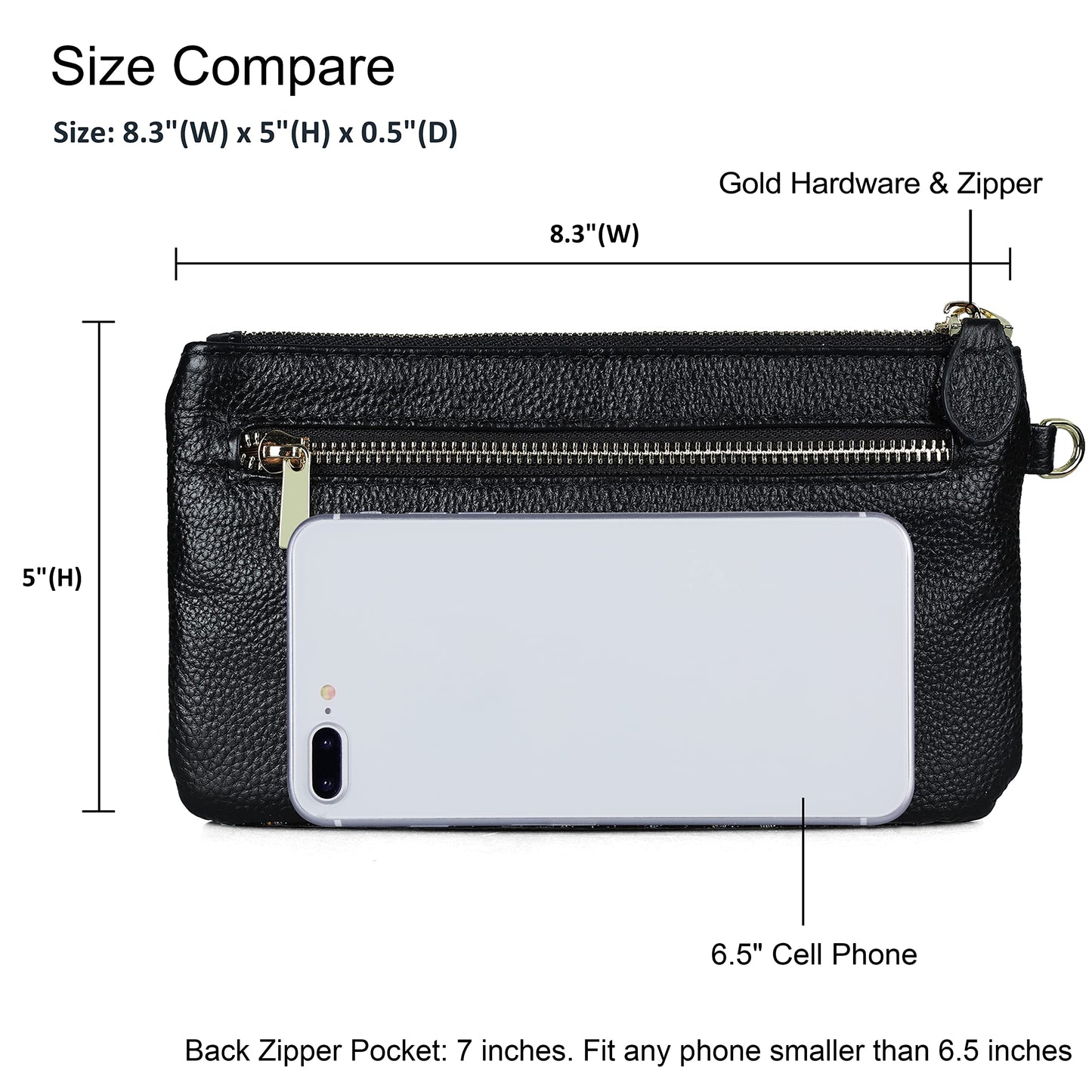 befen Genuine Leather Wristlet Clutch RFID Blocking Bag Cell Phone Wallet Purse Wristlet Wallet Purses and Handbags for Women