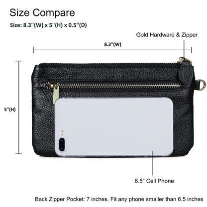 befen Genuine Leather Wristlet Clutch RFID Blocking Bag Cell Phone Wallet Purse Wristlet Wallet Purses and Handbags for Women