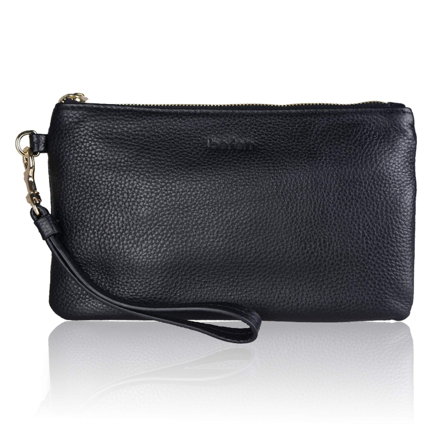 befen Genuine Leather Wristlet Clutch RFID Blocking Bag Cell Phone Wallet Purse Wristlet Wallet Purses and Handbags for Women