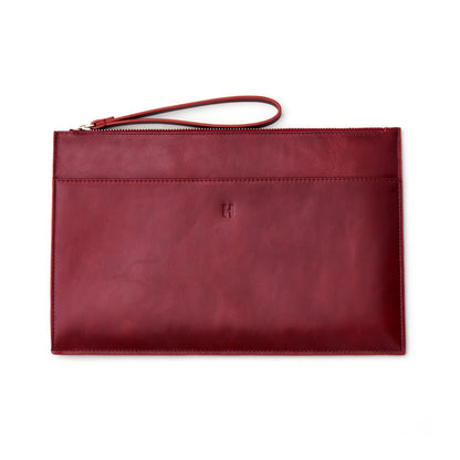 Wristlet for Women and Men, Full-Grain Leather Clutch with Zip Closure & RFID Blocking