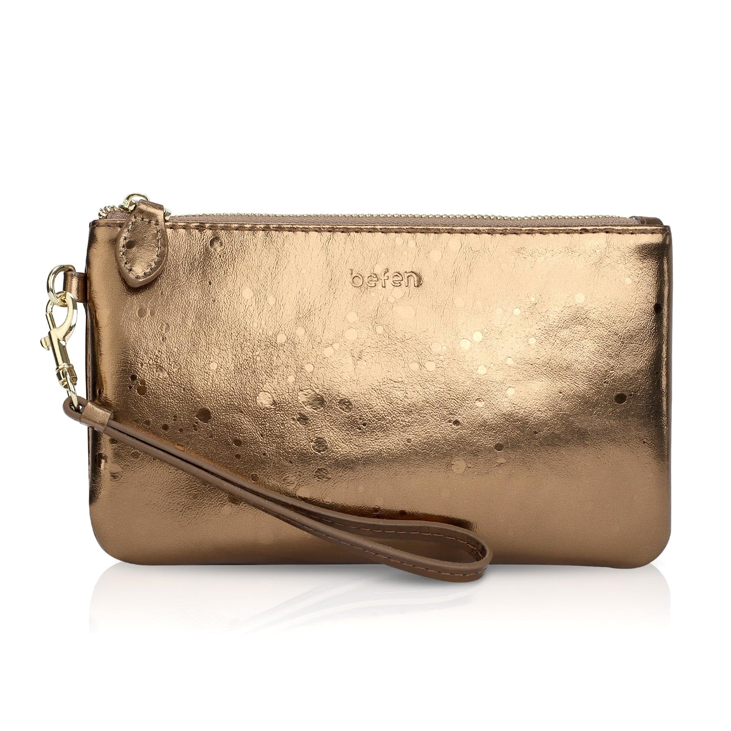 befen Genuine Leather Wristlet Clutch RFID Blocking Bag Cell Phone Wallet Purse Wristlet Wallet Purses and Handbags for Women