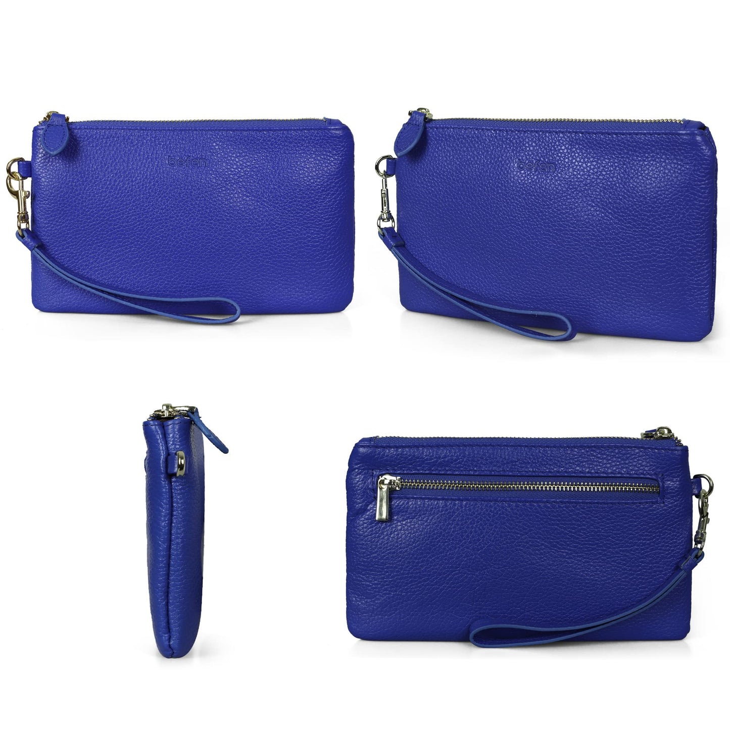 befen Genuine Leather Wristlet Clutch RFID Blocking Bag Cell Phone Wallet Purse Wristlet Wallet Purses and Handbags for Women