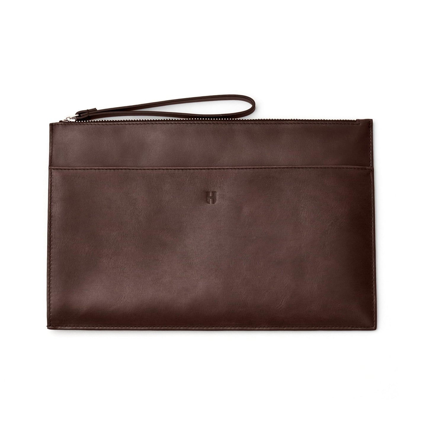 Wristlet for Women and Men, Full-Grain Leather Clutch with Zip Closure & RFID Blocking