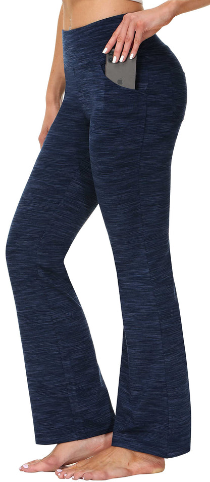 IUGA Yoga Pants Women Wide Leg High Waist Bootcut Workout Flare Leggings Tummy Control Work Dress Pants Women 4 Pockets
