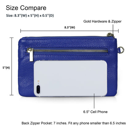 befen Genuine Leather Wristlet Clutch RFID Blocking Bag Cell Phone Wallet Purse Wristlet Wallet Purses and Handbags for Women