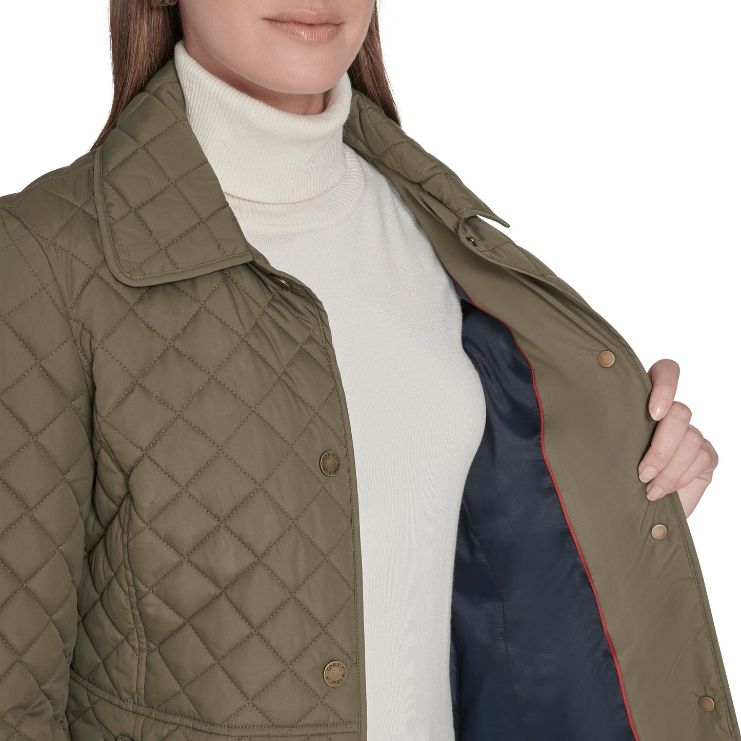 Tommy Hilfiger Women's Zip Up Long Sleeve Quilted Jacket