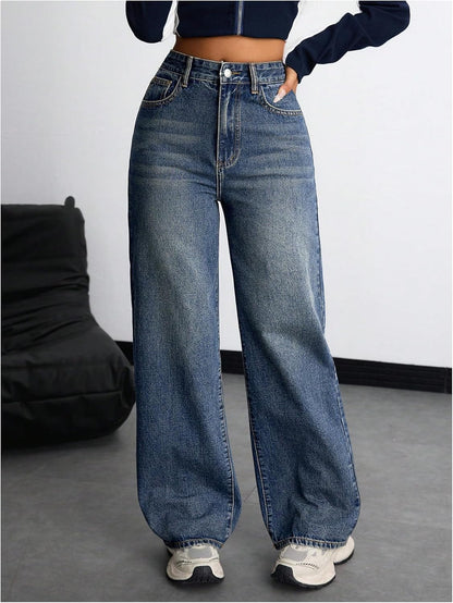 SOLY HUX Women's High Waisted Wide Leg Baggy Jeans Casual Loose Denim Pants
