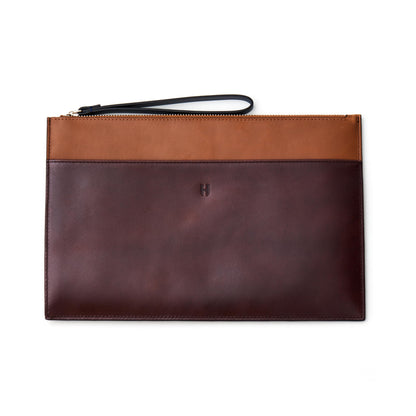 Wristlet for Women and Men, Full-Grain Leather Clutch with Zip Closure & RFID Blocking