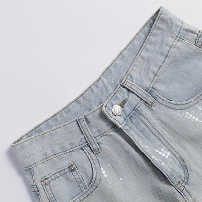 Women's High-Waisted Straight Pants Loose Stretch Lightweight Belly Fashion Jeans