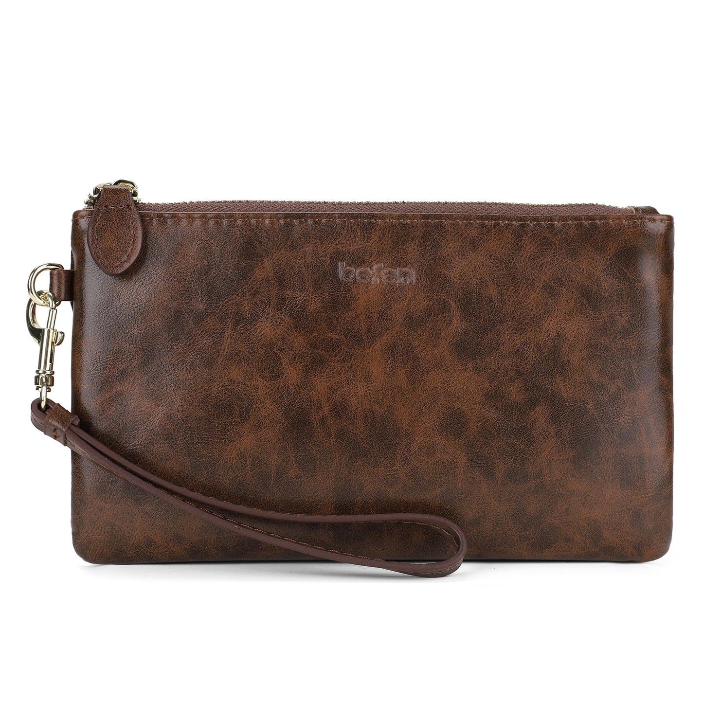 befen Genuine Leather Wristlet Clutch RFID Blocking Bag Cell Phone Wallet Purse Wristlet Wallet Purses and Handbags for Women