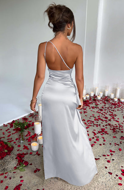 Memoriesea Women's Sexy One Shoulder High Split Cocktail Wedding Party Maxi Dress