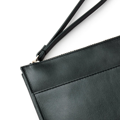 Wristlet for Women and Men, Full-Grain Leather Clutch with Zip Closure & RFID Blocking